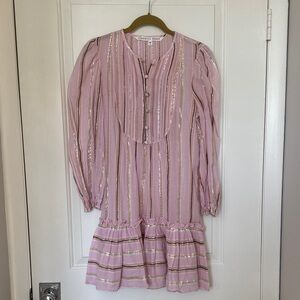 Veronica Beard Pink and Gold Long Sleeve Dress